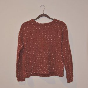 S.C. Society Maroon Knit Polka Dot Sweater M